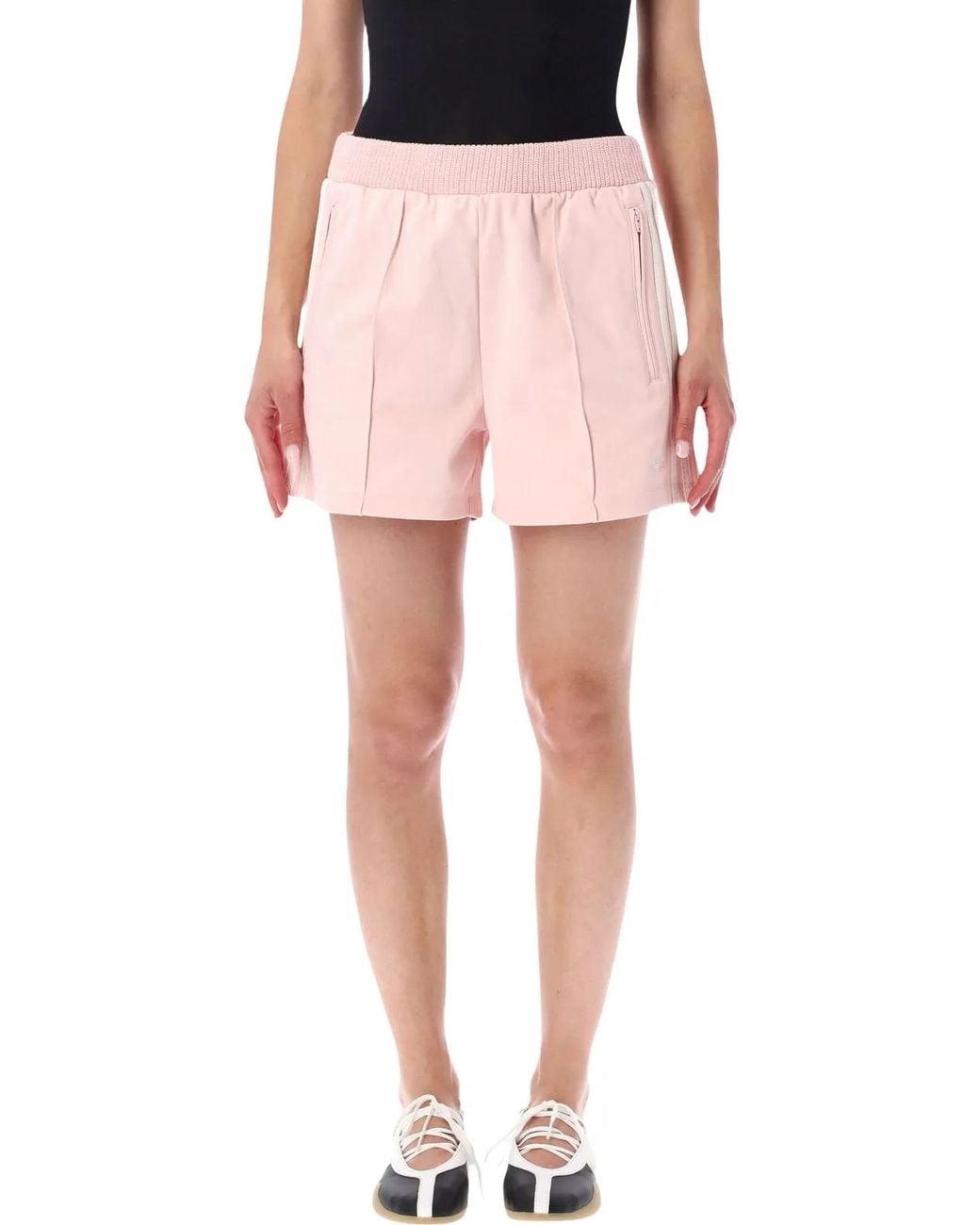 Adidas Originals Pink Firebird Shorts With Crochet Detail