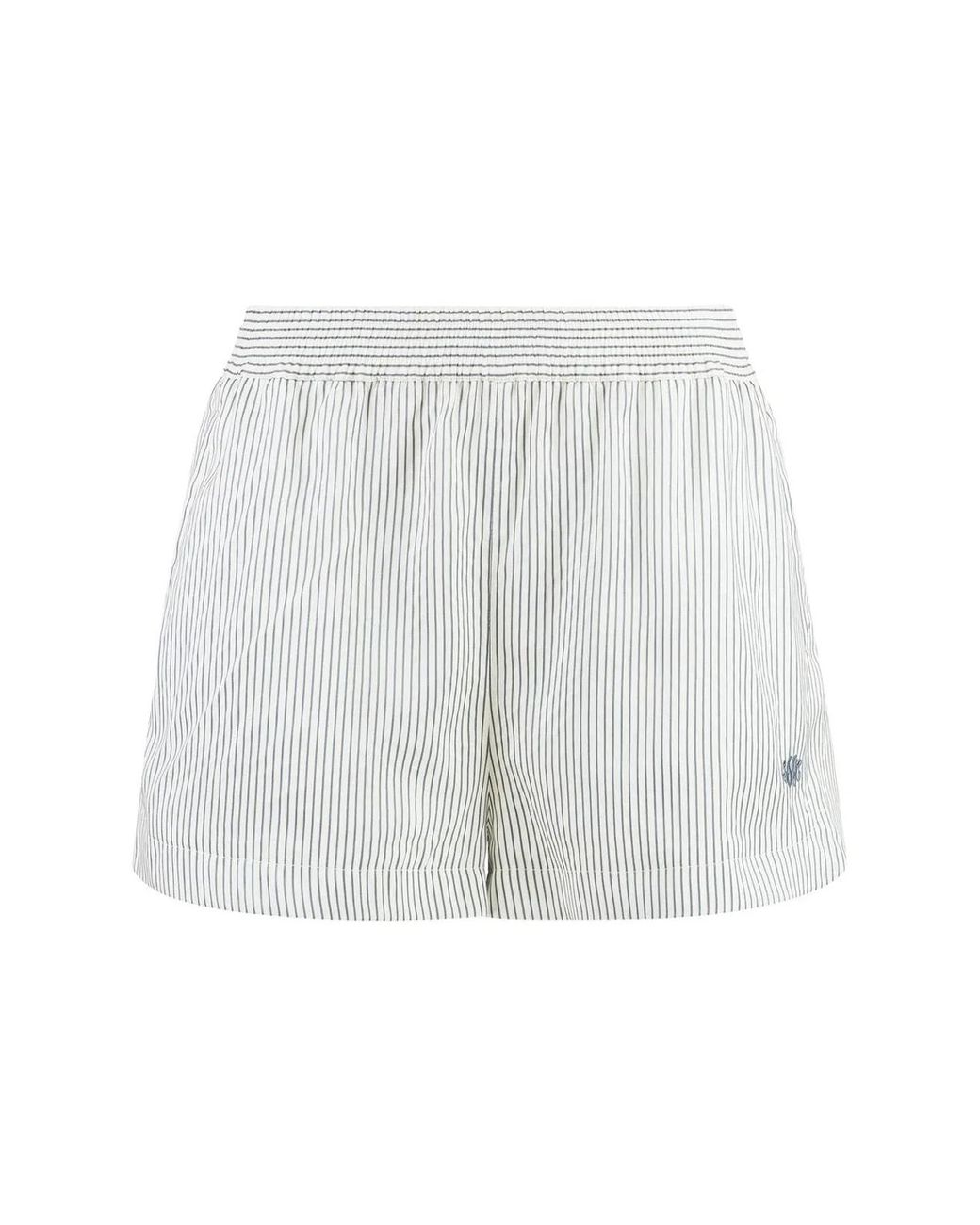 Stella McCartney White Embroidered Silk Shorts