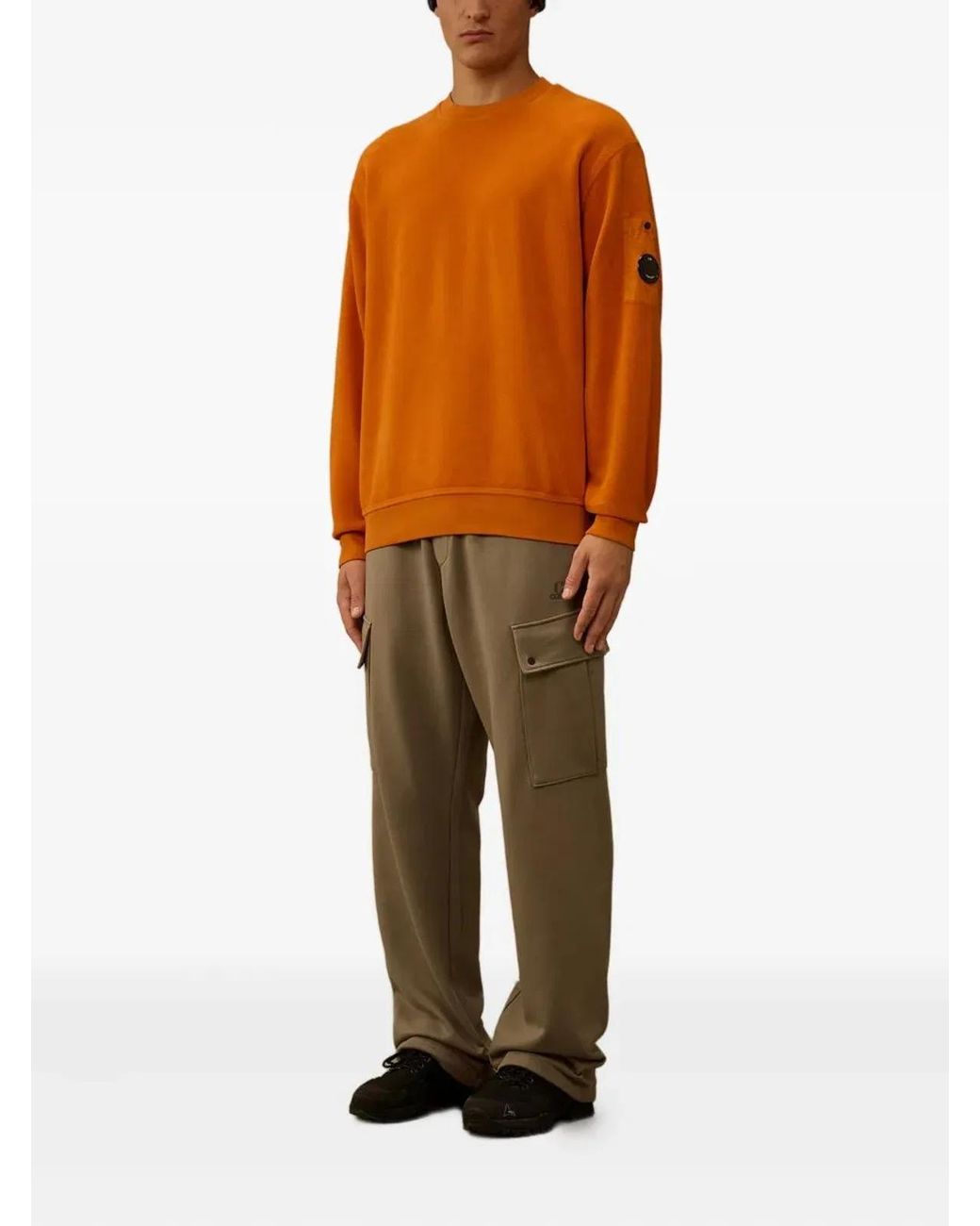 C P Company Orange C.P.Company Sweatshirt With Lens Pocket for men