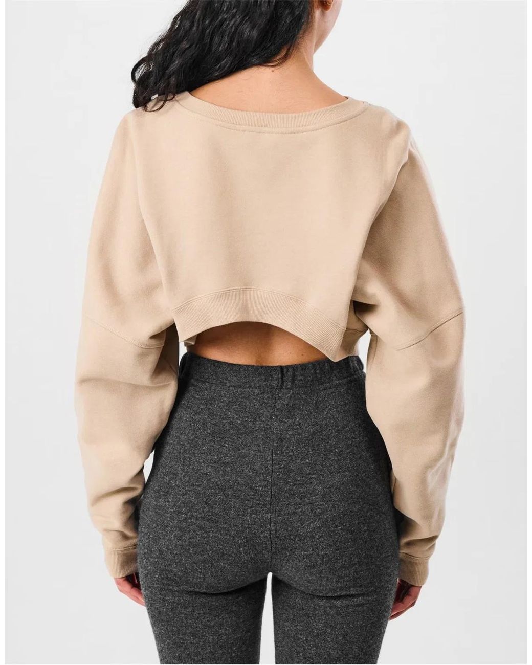 Saint Laurent Natural Logo Cropped Sweatshirt