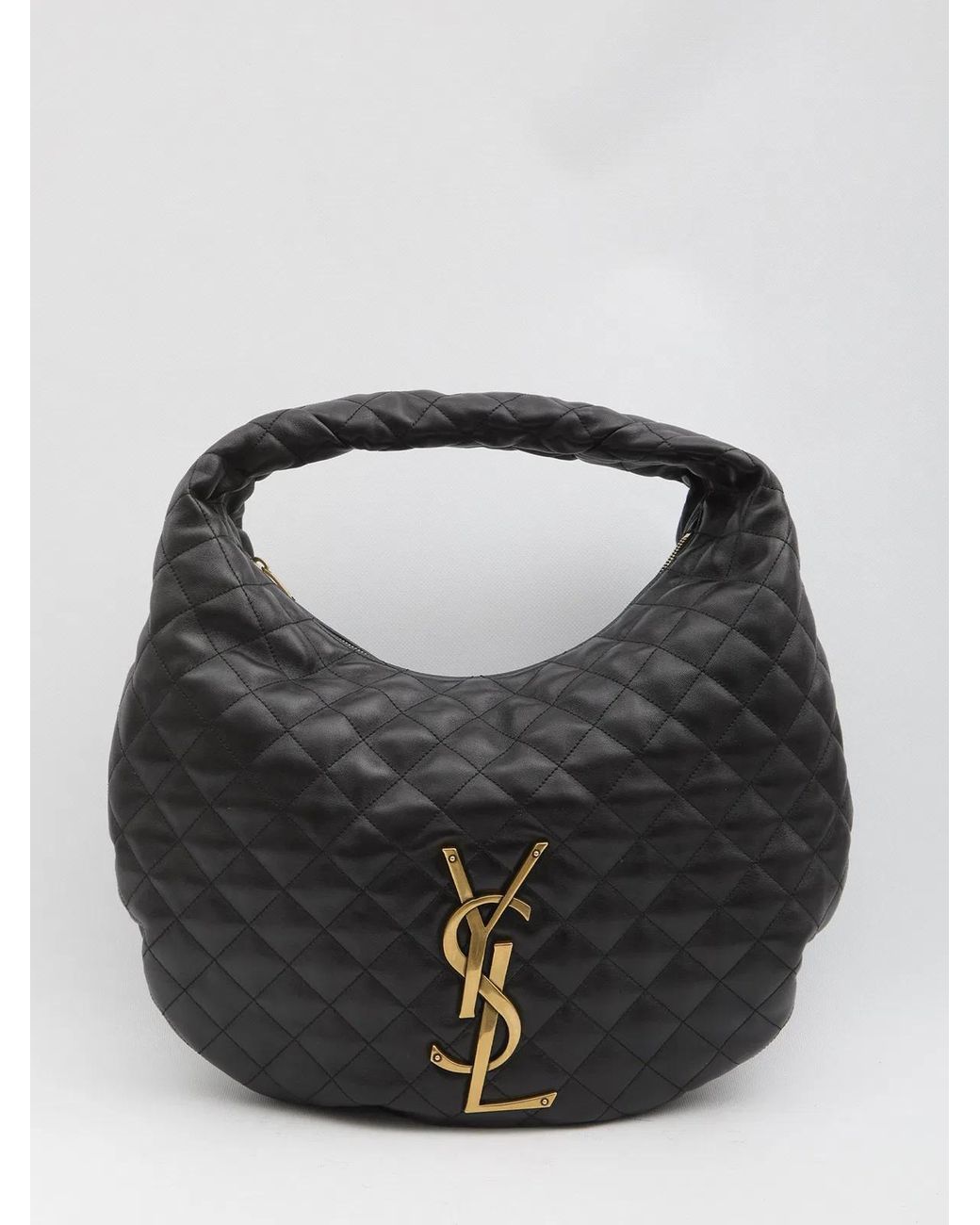 Saint Laurent Black Icare Quilted Hobo Bag