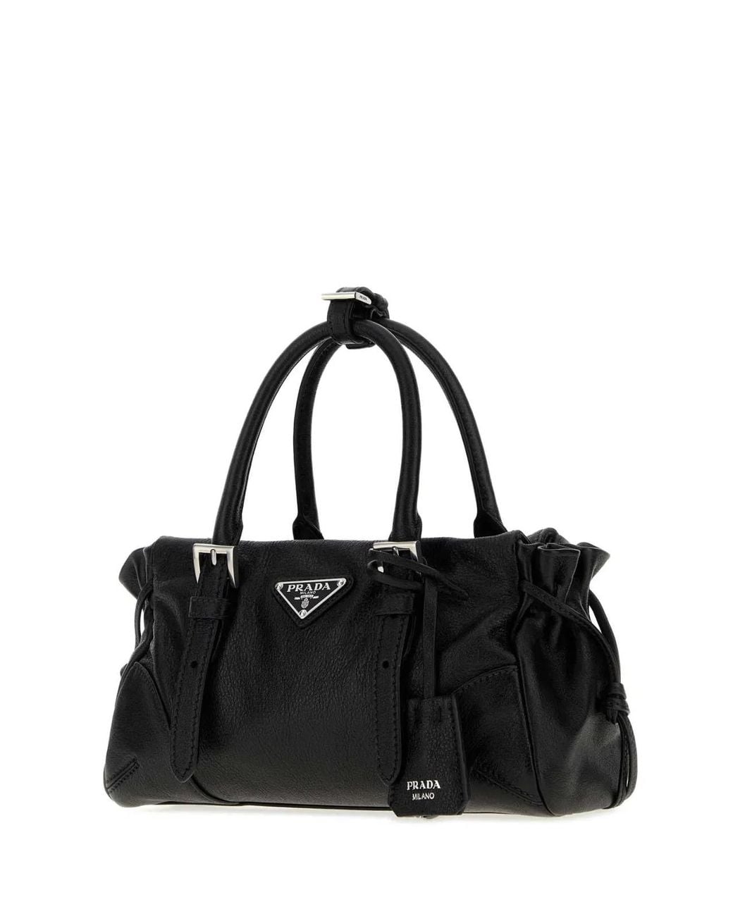 Prada Black Leather Small Karin Handbag
