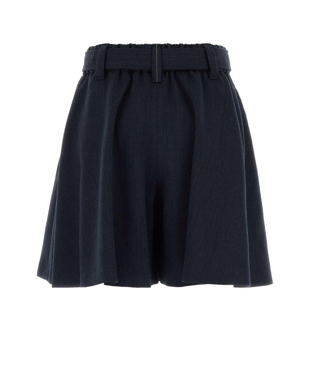Brunello Cucinelli Blue Midnight Stretch Wool Mini Bermuda Shorts