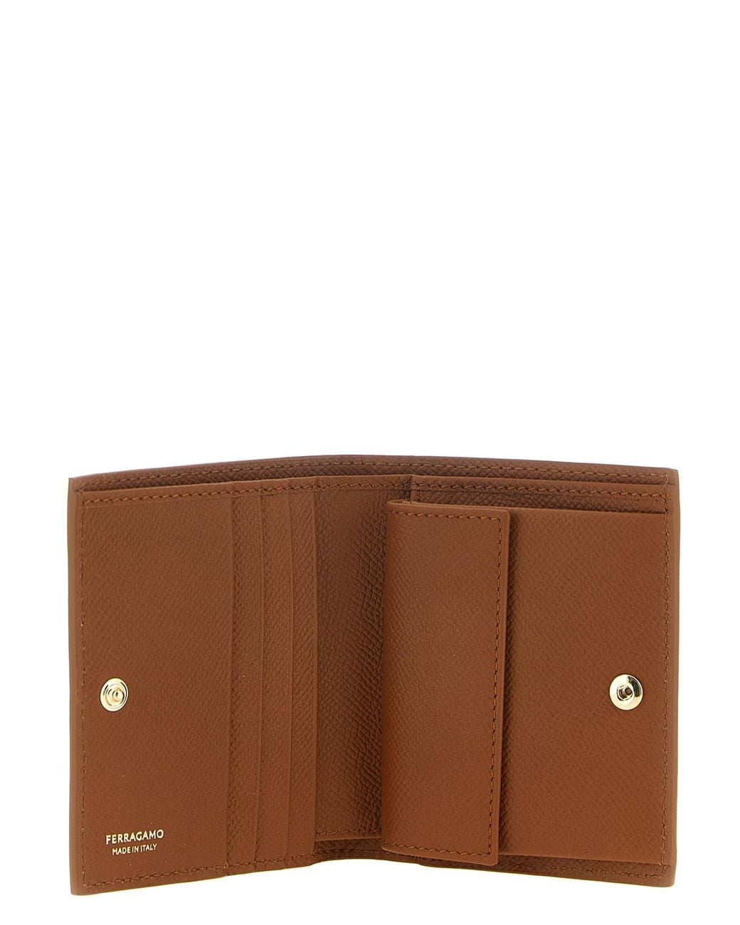 Ferragamo Brown 'Gancini' Compact Wallet
