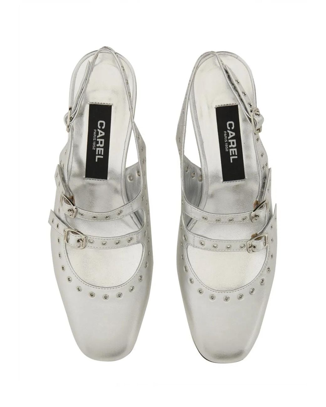 CAREL PARIS White Mary Jane Slingback "Queen"