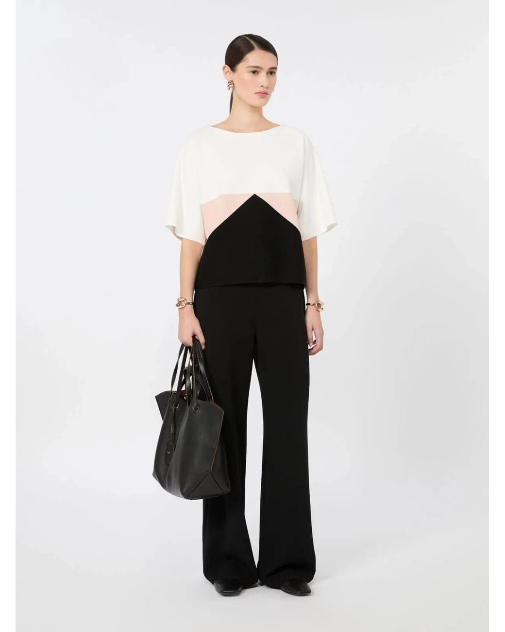 Max Mara Black Wide Leg Alaggio Trousers