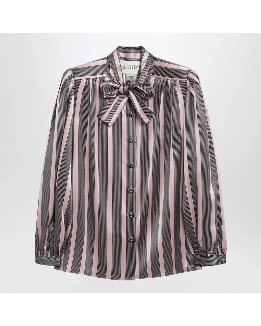 Valentino Pink Striped Crepe De Chine Shirt