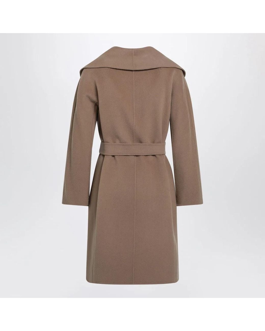 Max Mara Brown Max Mara S Camel Double Wool Wrap Coat