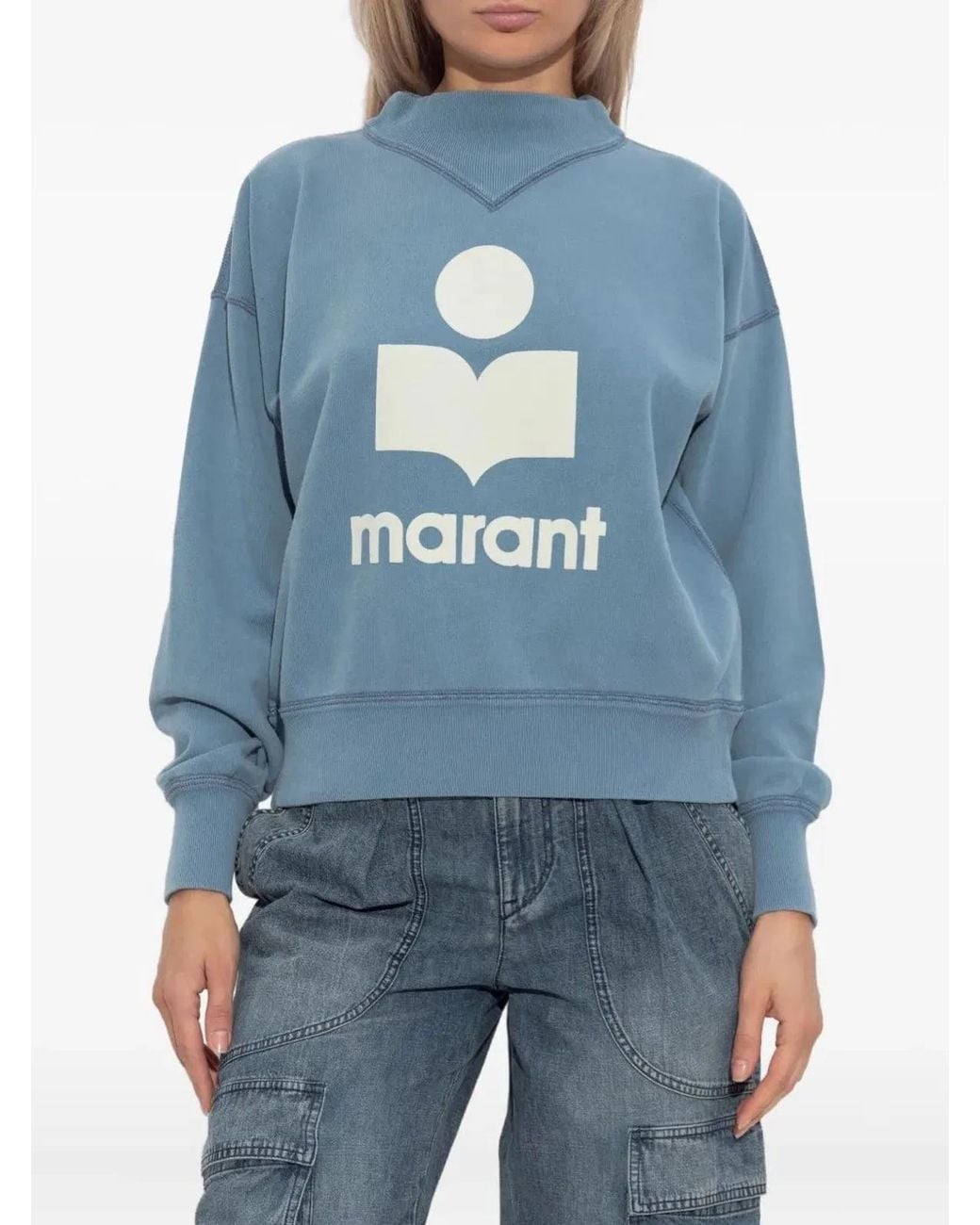 Isabel Marant Blue Slate Ecru Cotton Jersey