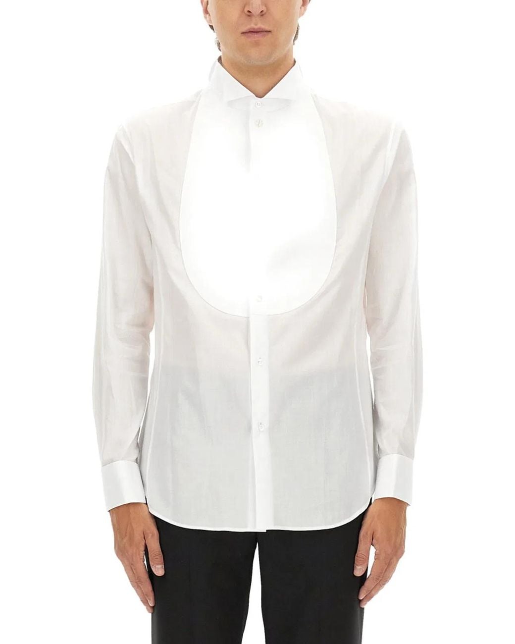 Giorgio Armani White Camicia Smoking for men