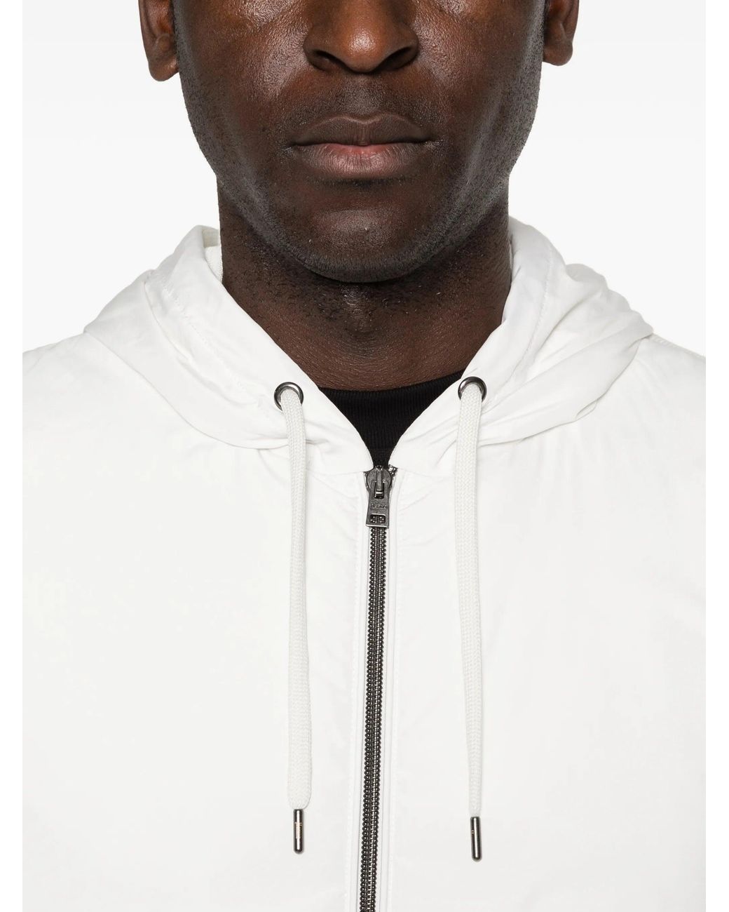 Herno White Natural Cotton Polyester Sweatshirt Jacket for men