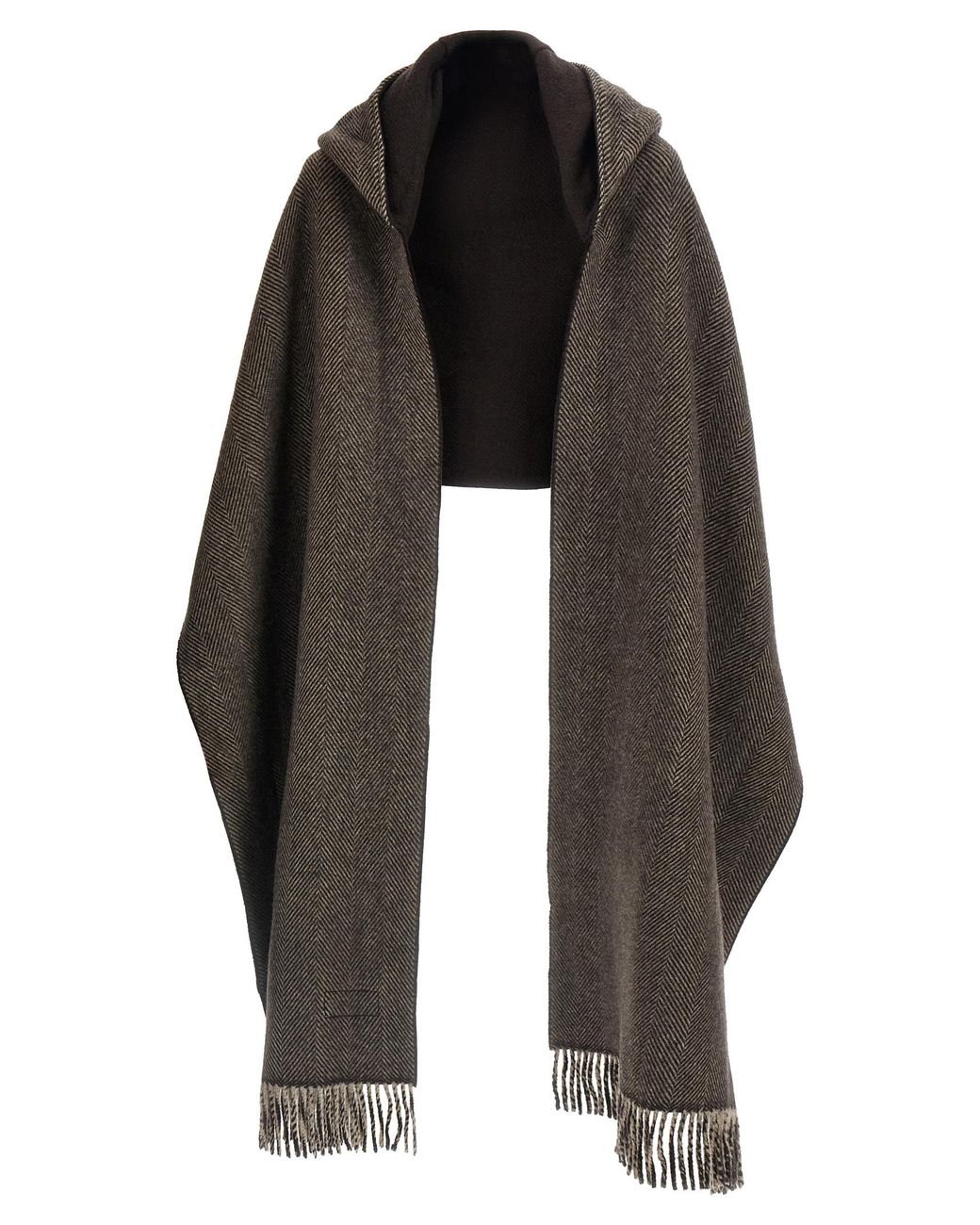 Brunello Cucinelli Black Scarf With Reversible Hood
