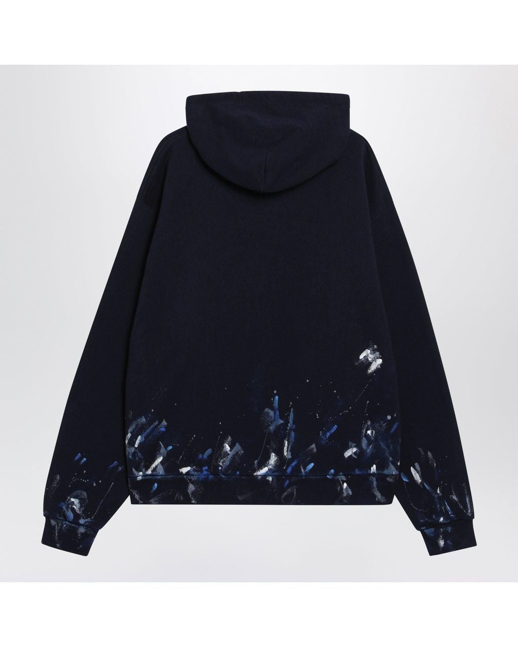 Balenciaga Blue Zip-Up Sweatshirt With Paint-Stain Effect for men