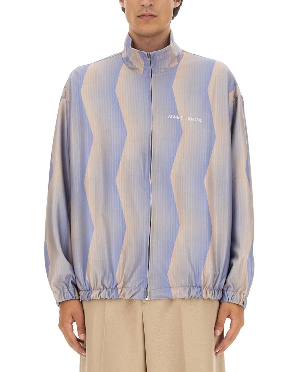 Acne Blue Jacket With Logo for men