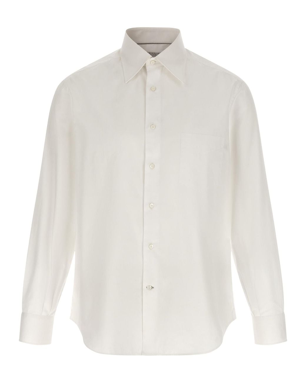 Brunello Cucinelli White Cotton Shirt for men