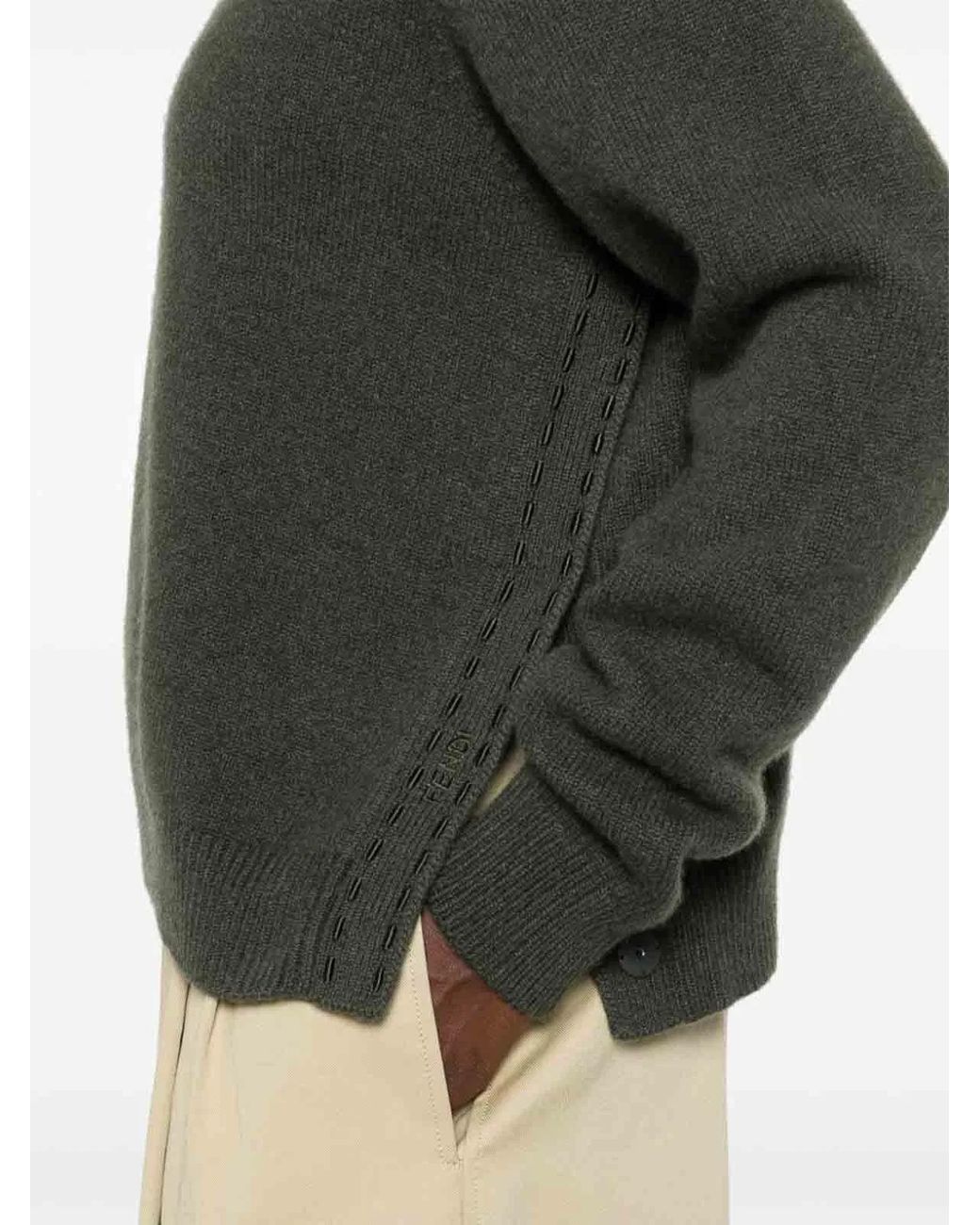 Fendi Green Dark Cashmere Sweater