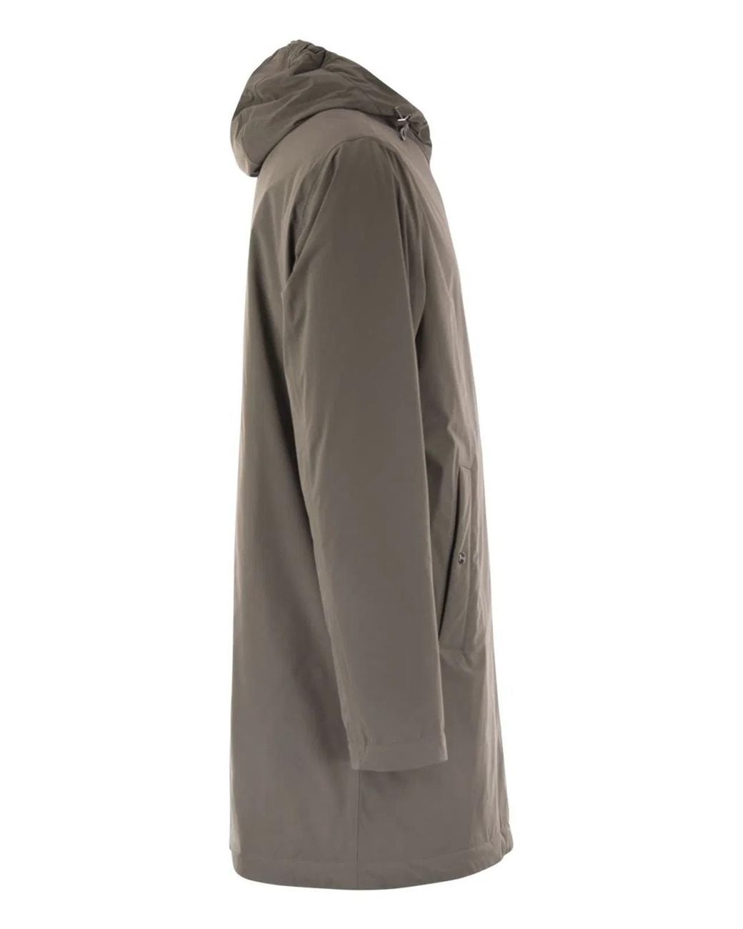 Herno Brown Long Nylon Jacket for men