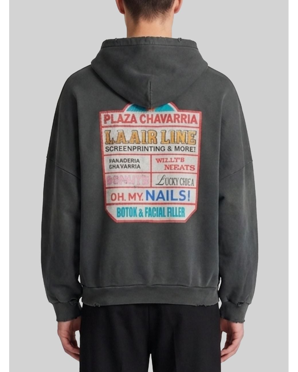 Willy Chavarria Gray Plaza Chavarria Hooligan Zip Hoodie for men