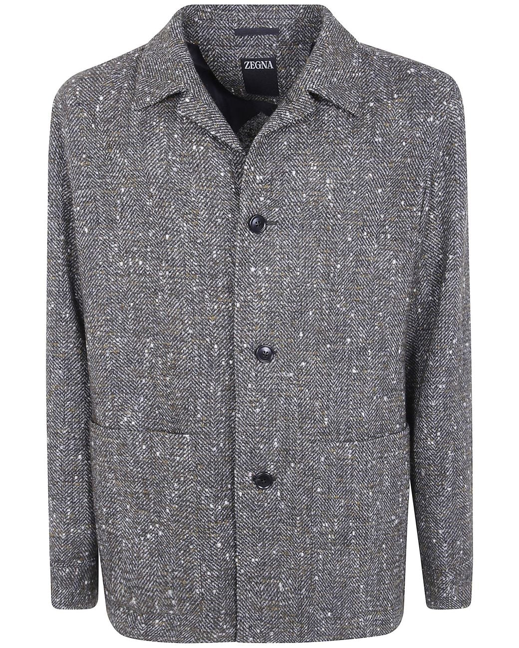 Zegna Gray "Z Luxury Tailoring" Regular Chore Jacket for men