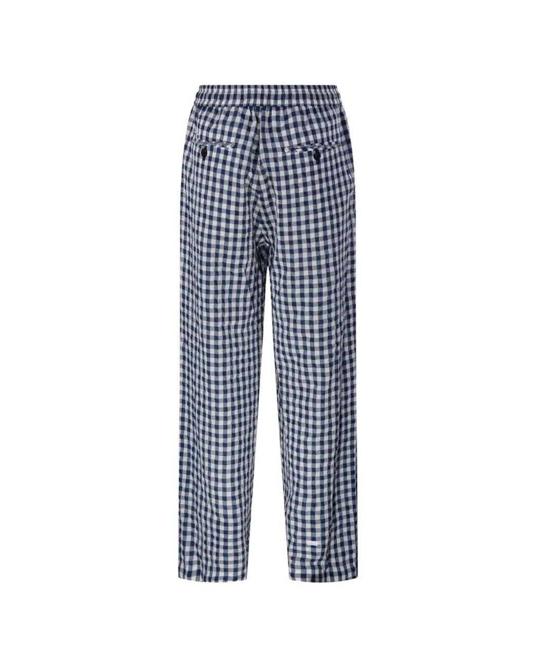 DUNST Blue Checked Pajama Trousers