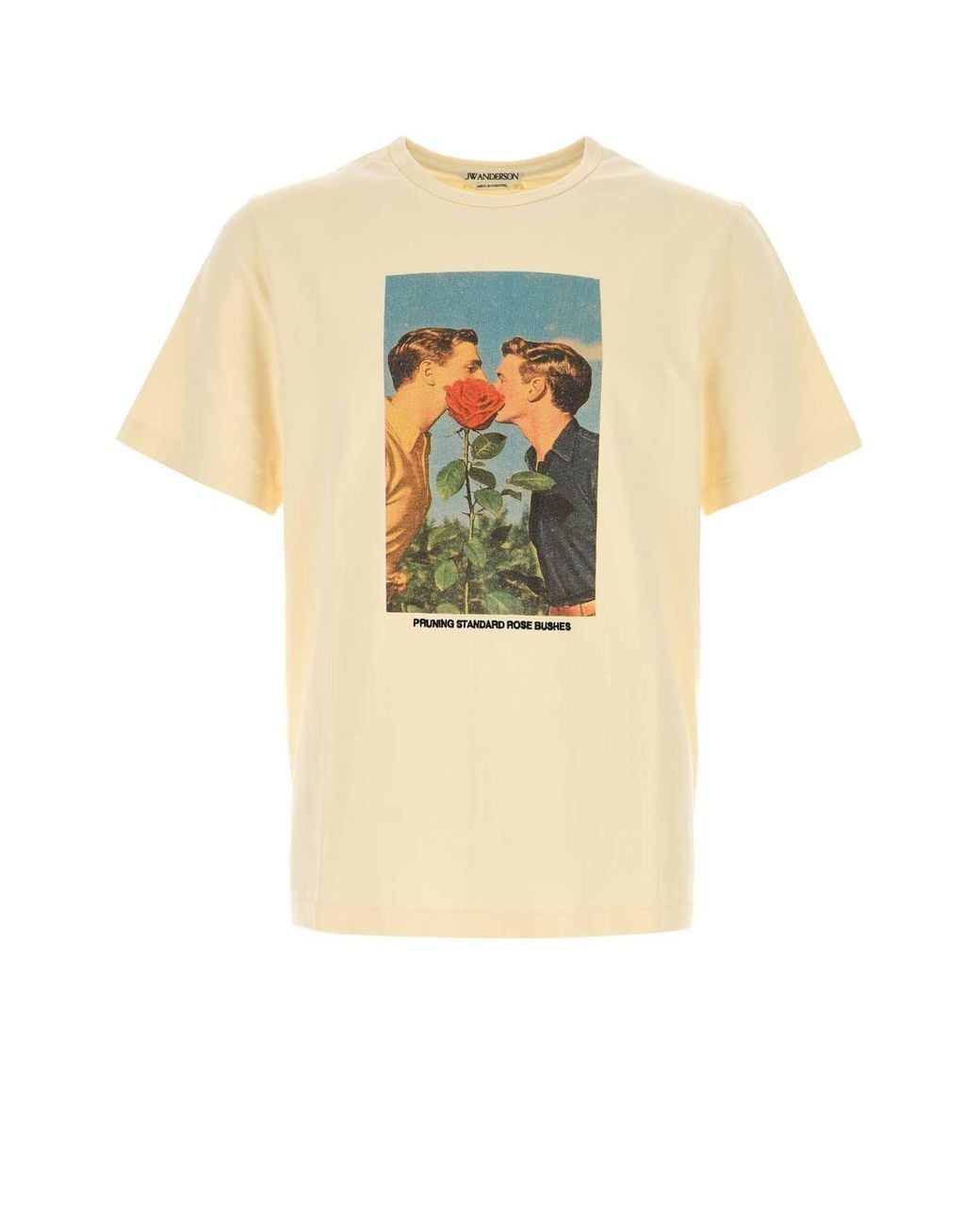 J.W. Anderson White Cream Cotton T-Shirt for men