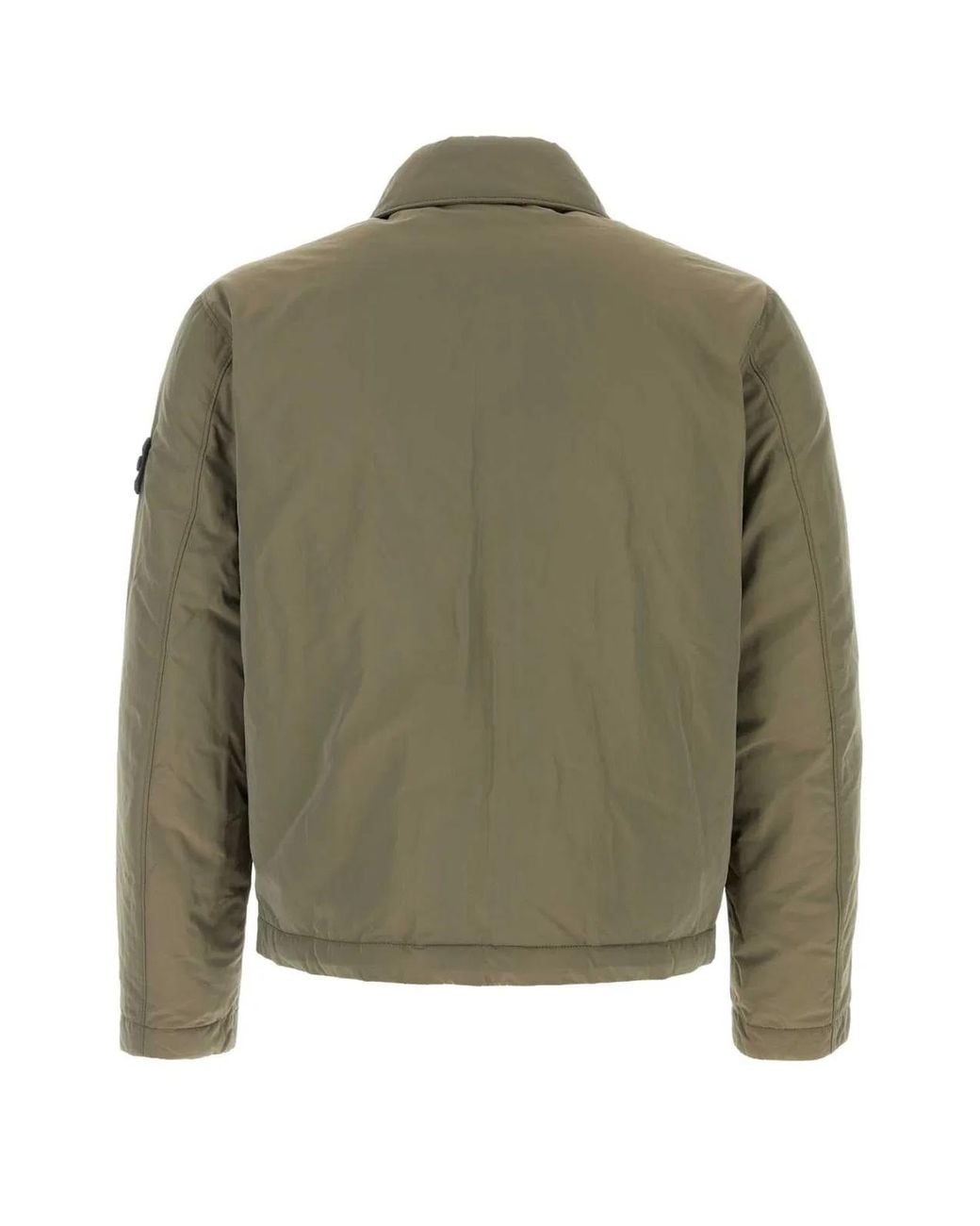 Stone Island Green Army Polyester Blend Down Jacket for men