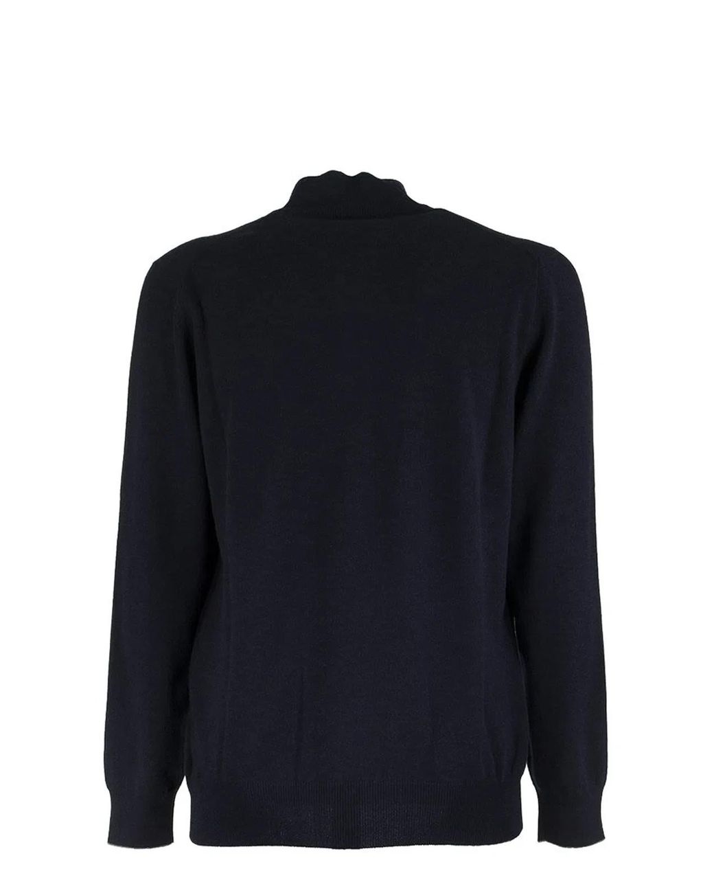 Brunello Cucinelli Blue Cashmere Turtleneck Sweater With Zipper for men