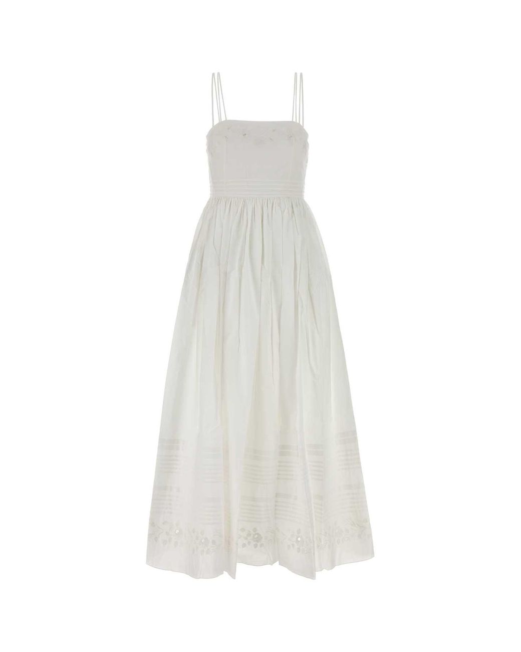 Bode White Cotton Chamomile Dress