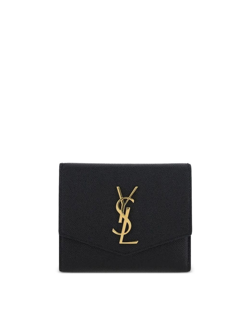 Saint Laurent Black Cassandre Leather Wallet