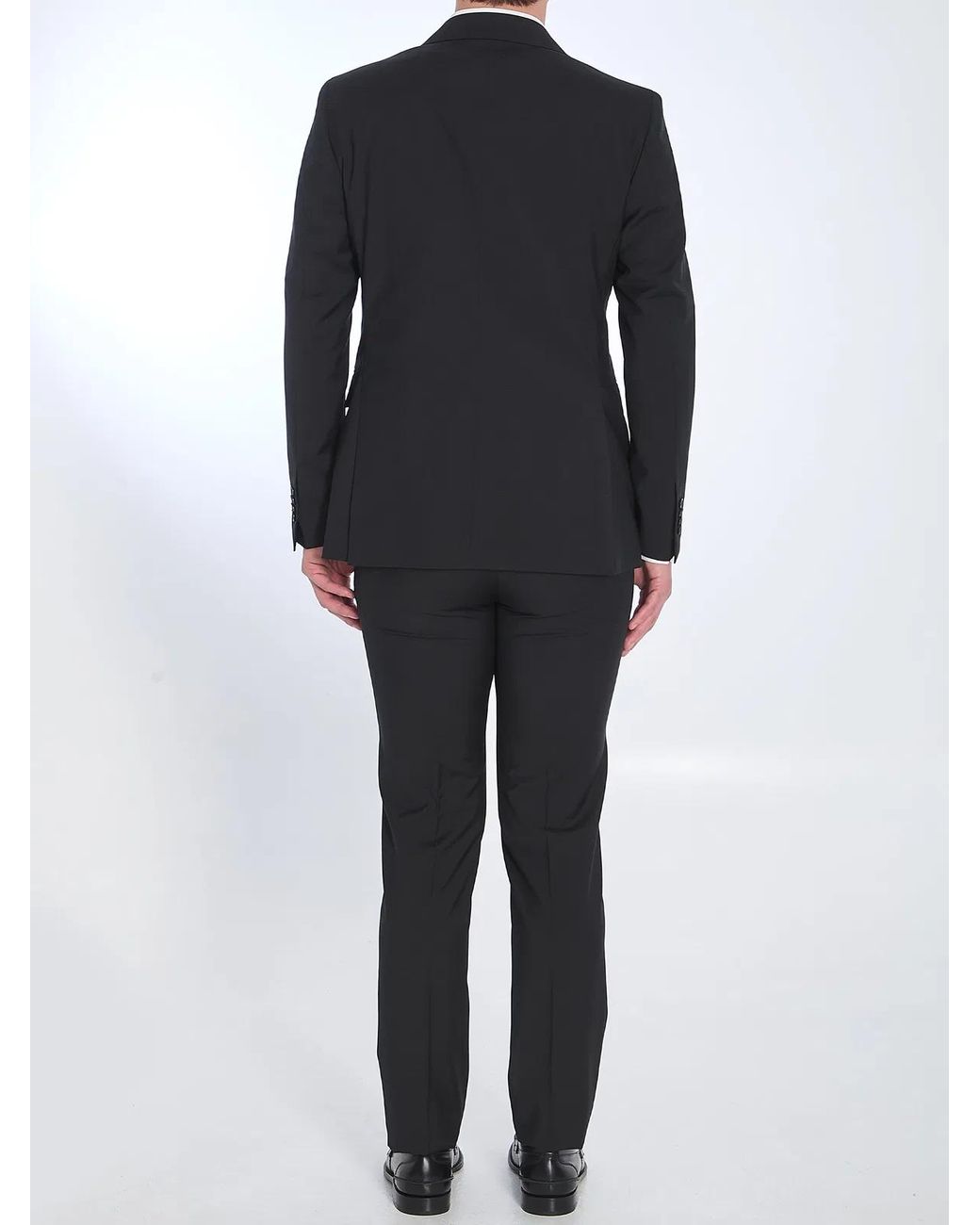 Tagliatore Black Virgin Wool Two-Piece Suit for men