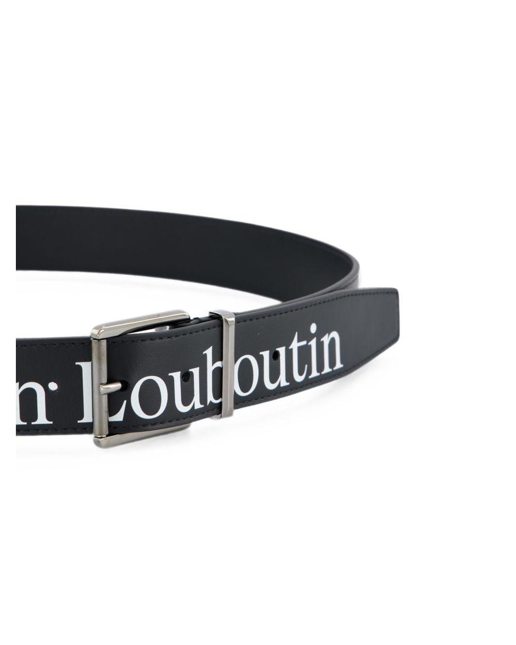 Christian Louboutin White The Maxi Belt Leather Belt for men