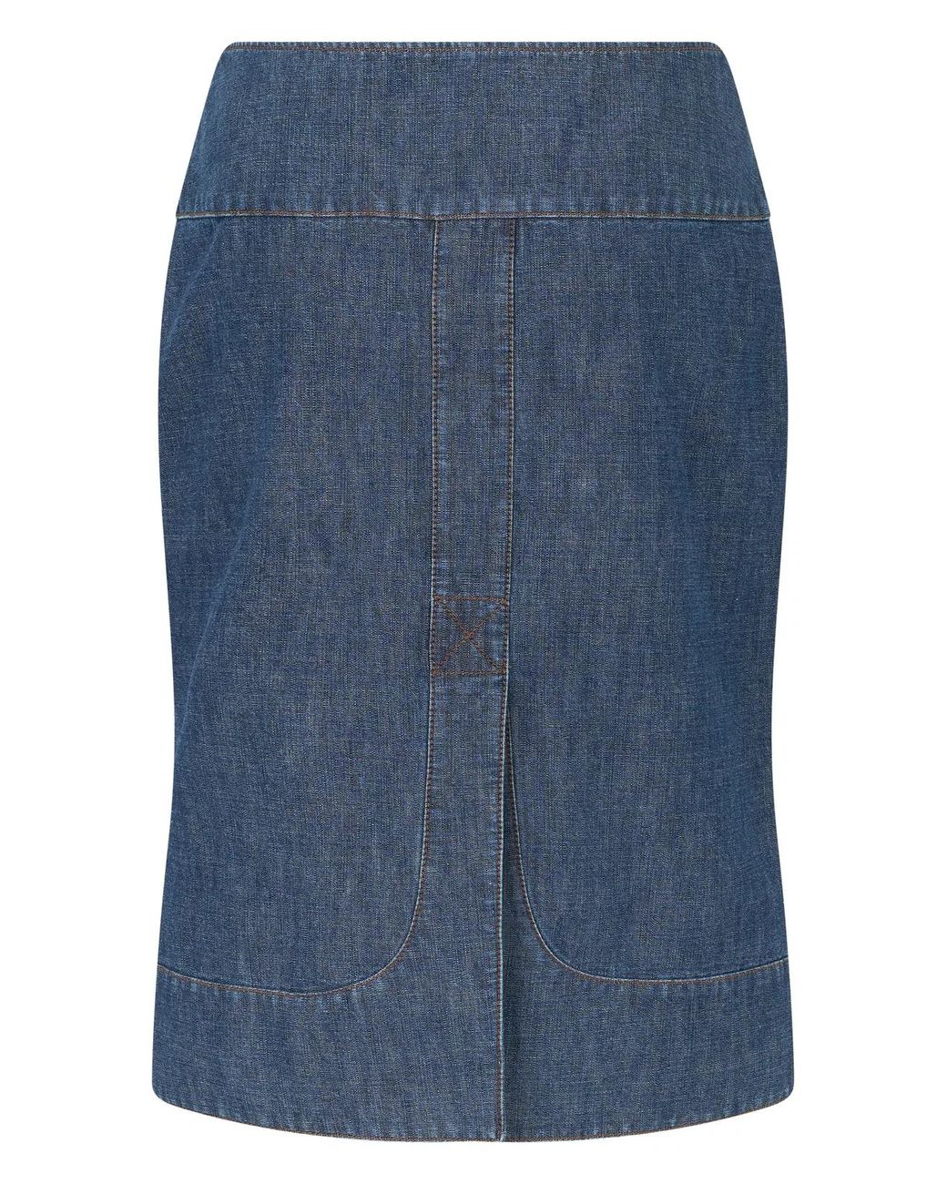 Fendi Blue Denim Skirt With Zipper