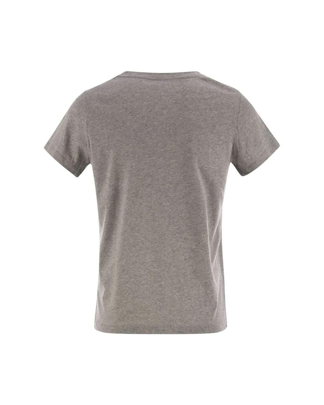 Majestic Gray Crew-Neck Short-Sleeved Cotton T-Shirt