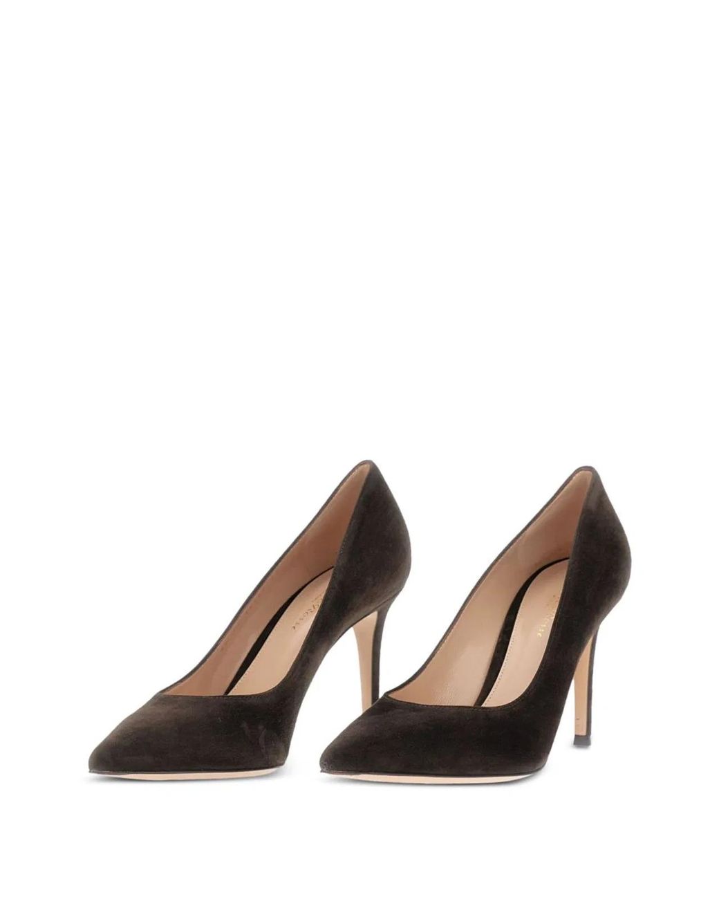 Gianvito Rossi Brown Suede Leather High Heel Shoes
