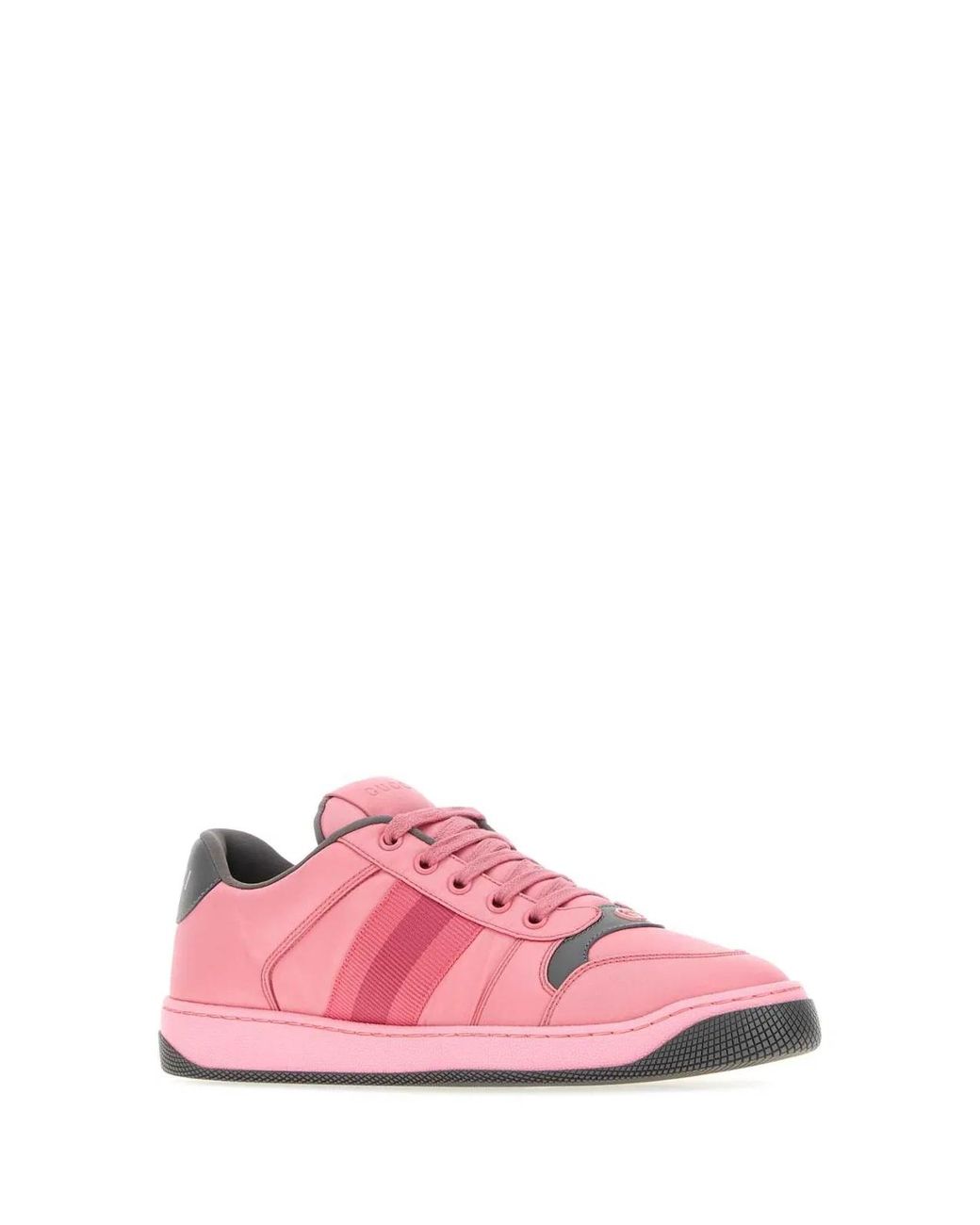 Gucci Pink Fabric Screener Sneakers