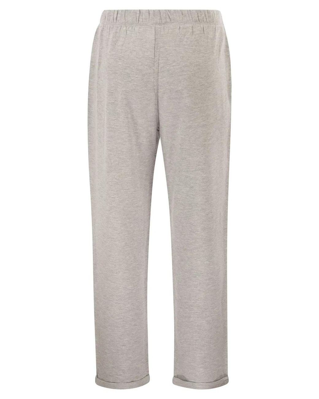 Majestic Gray Stretch Viscose Jogger Trousers With Drawstring Waist