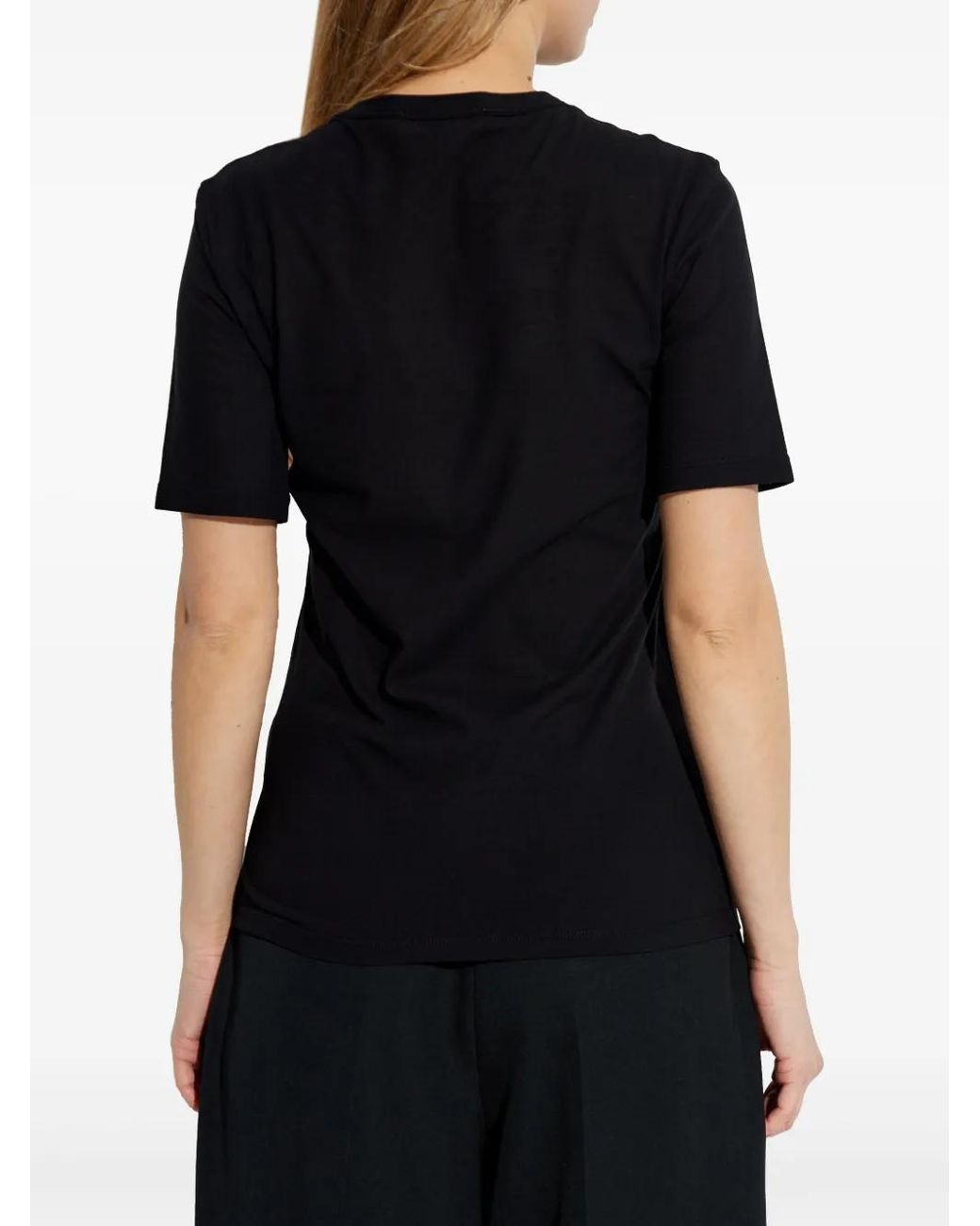 Jil Sander Black Cotton Logo T-Shirt