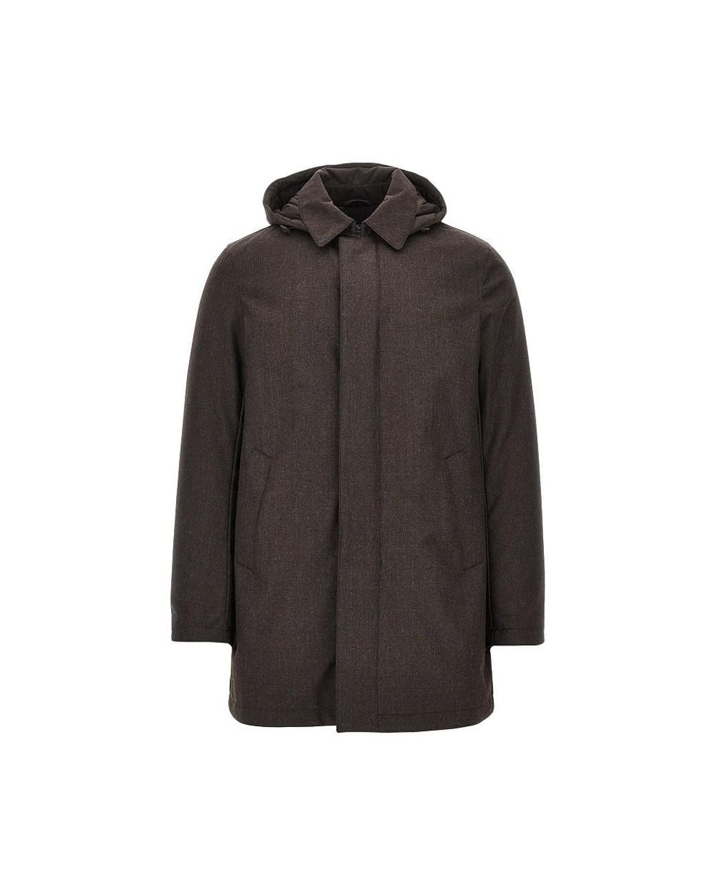 Herno Black Padded Technical Wool Down Jacket for men