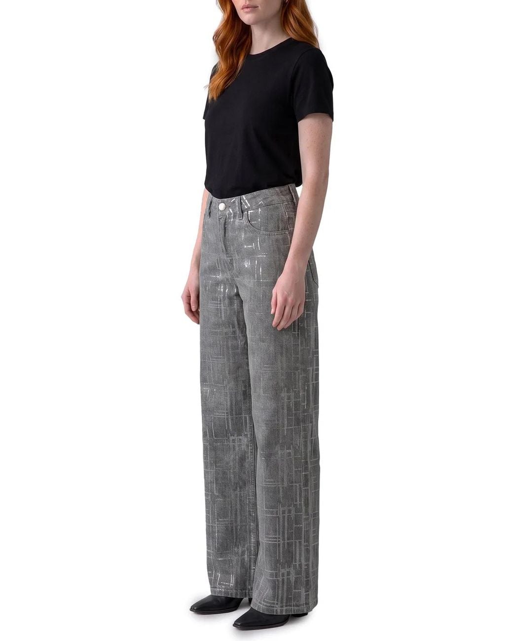 FEDERICA TOSI Gray Jeans With Sequin Embroidery