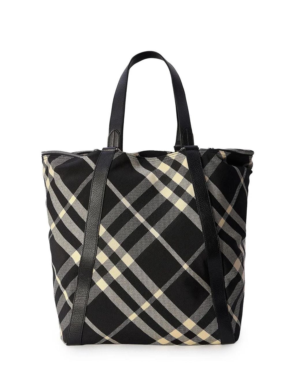 Burberry Black Embroidered Fabric Festival Shopping Bag for men