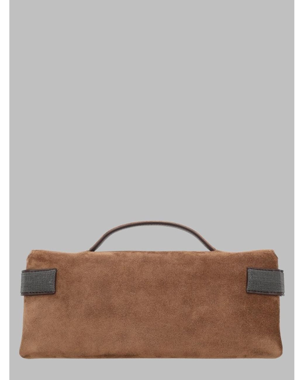 Brunello Cucinelli Brown Borsa Clutch "Essence"
