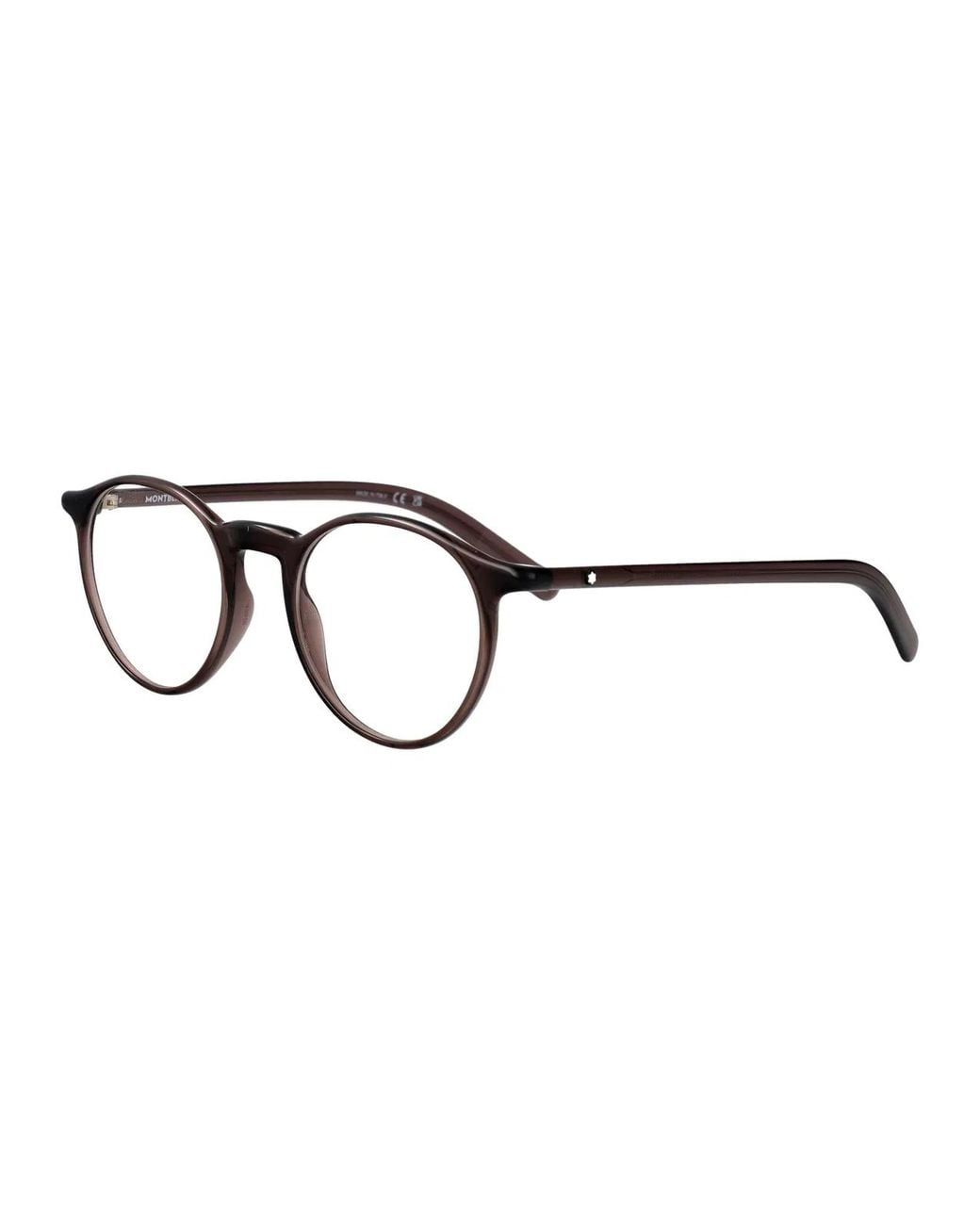 Montblanc Brown Transparent Acetate Glasses for men