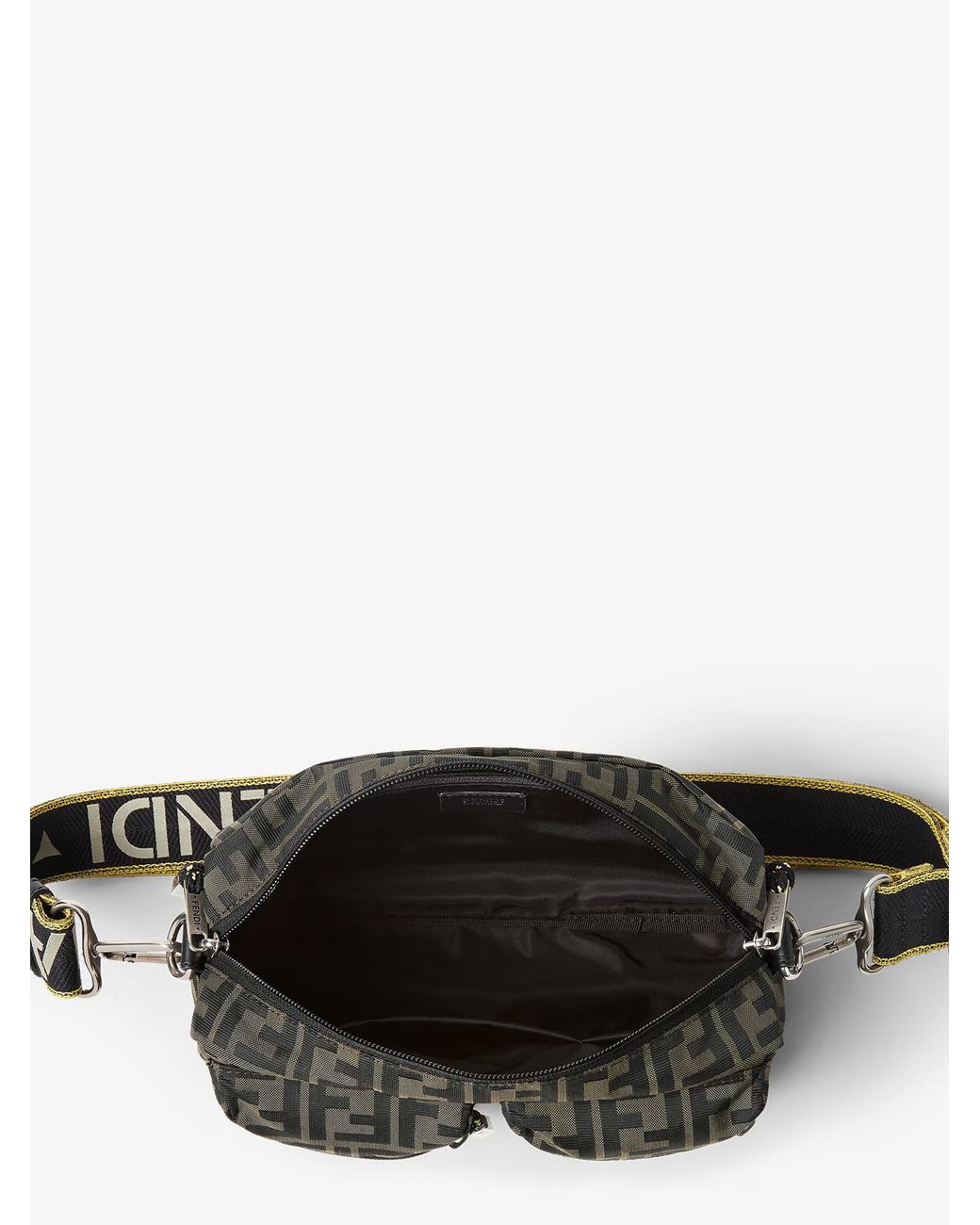 Fendi Black Super Light Ff Zucca Fabric Camera Case for men