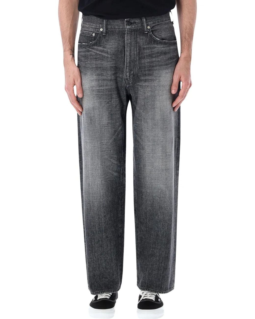 Nanamica Gray Washed Selvedge Denim Jeans for men