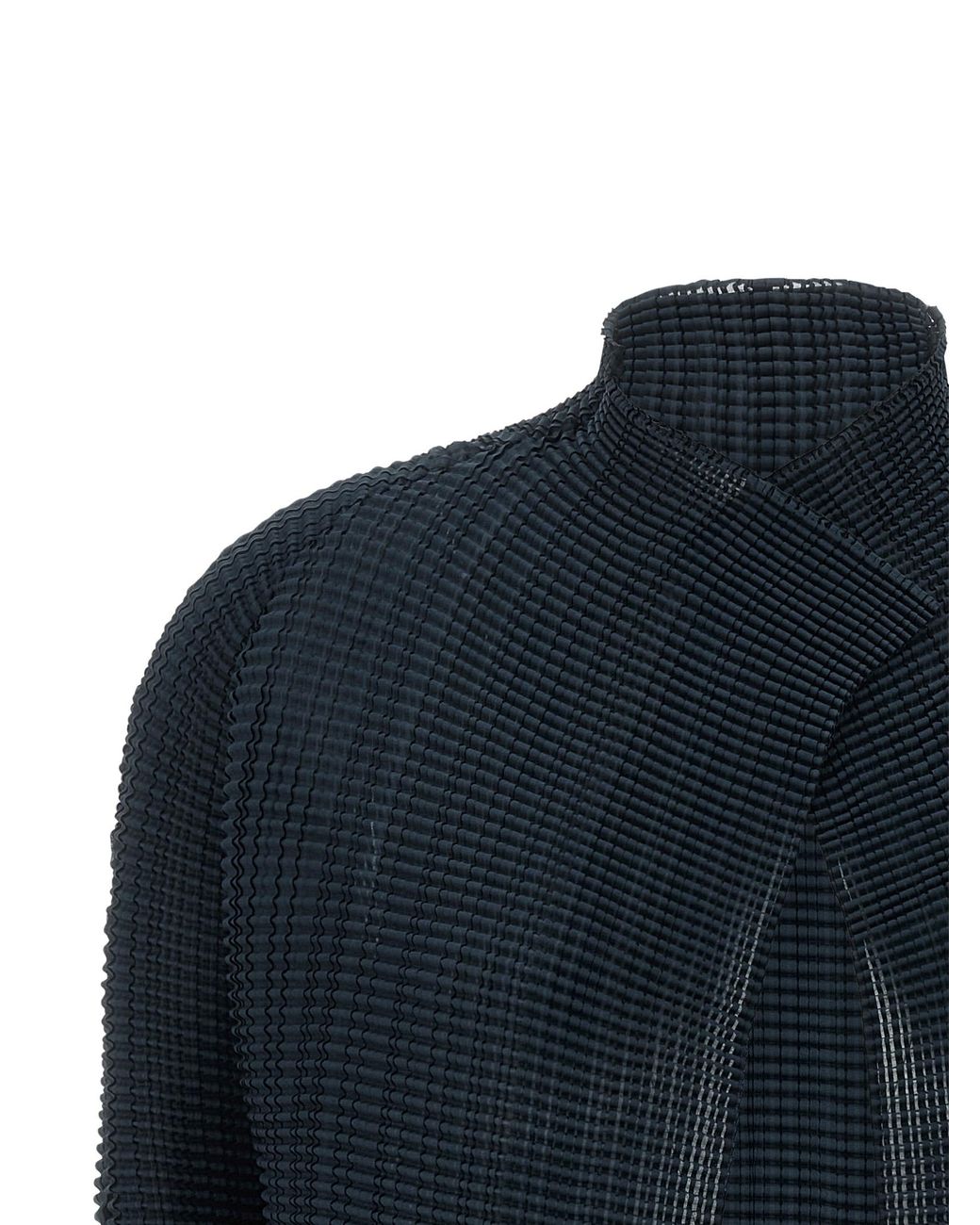 Issey Miyake Blue 'Wooly Pleats-68' Cardigan
