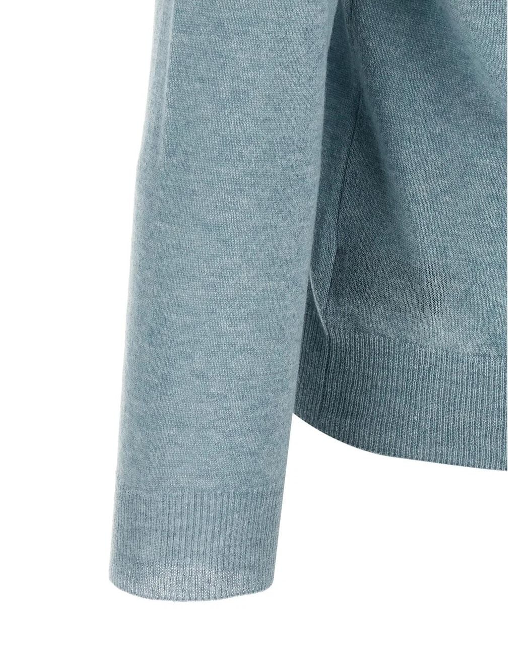 Zanone Blue Knitted Polo Shirt for men
