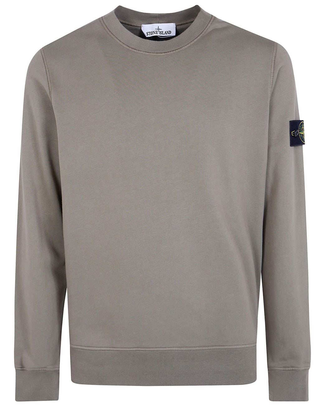 Stone Island Gray Long-Sleeved Badge-Detail Sweatshirt for men