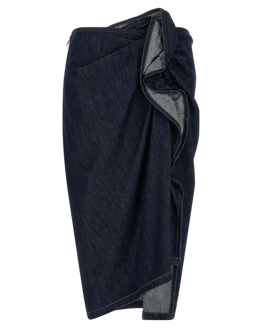 Dries Van Noten Blue Draped Skirt