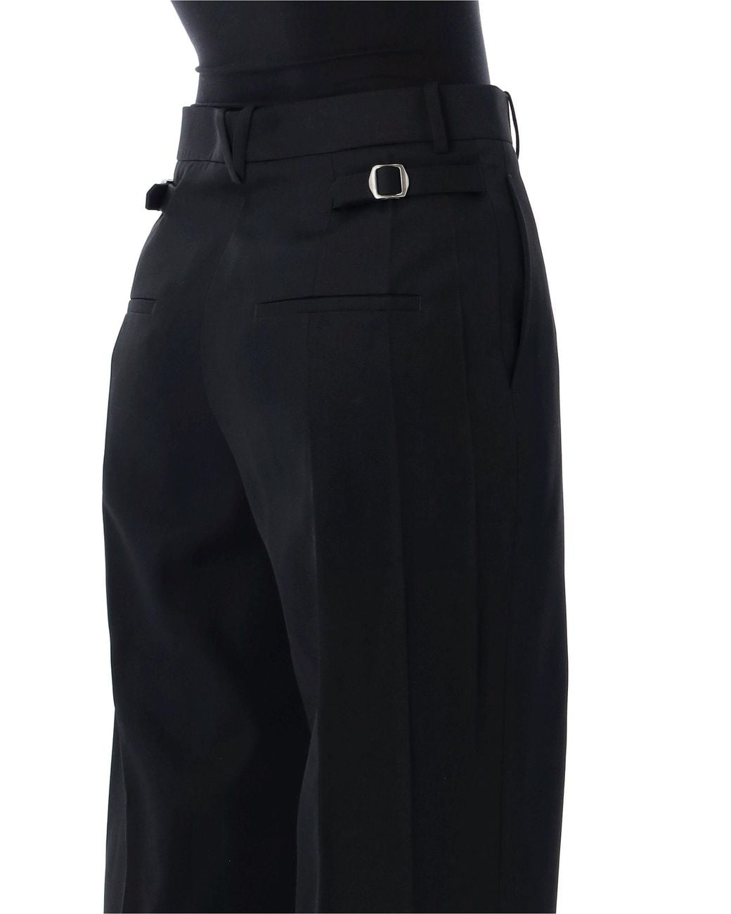 Bottega Veneta Black Grain De Poudre Wool Trousers