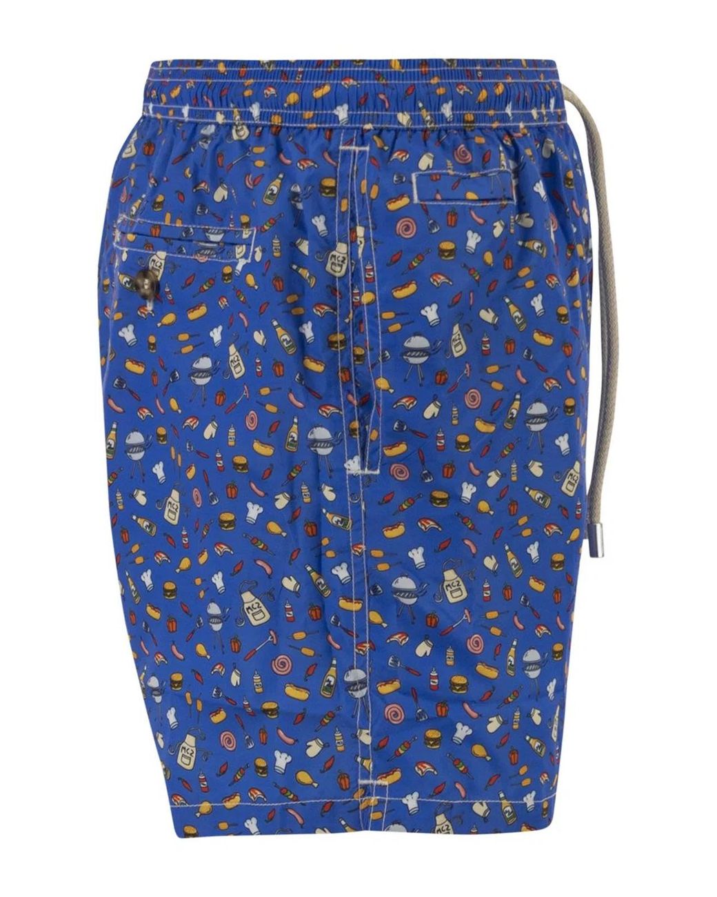 Mc2 Saint Barth Blue Lightweight Fabric Swim Boxer Shorts With Print for men